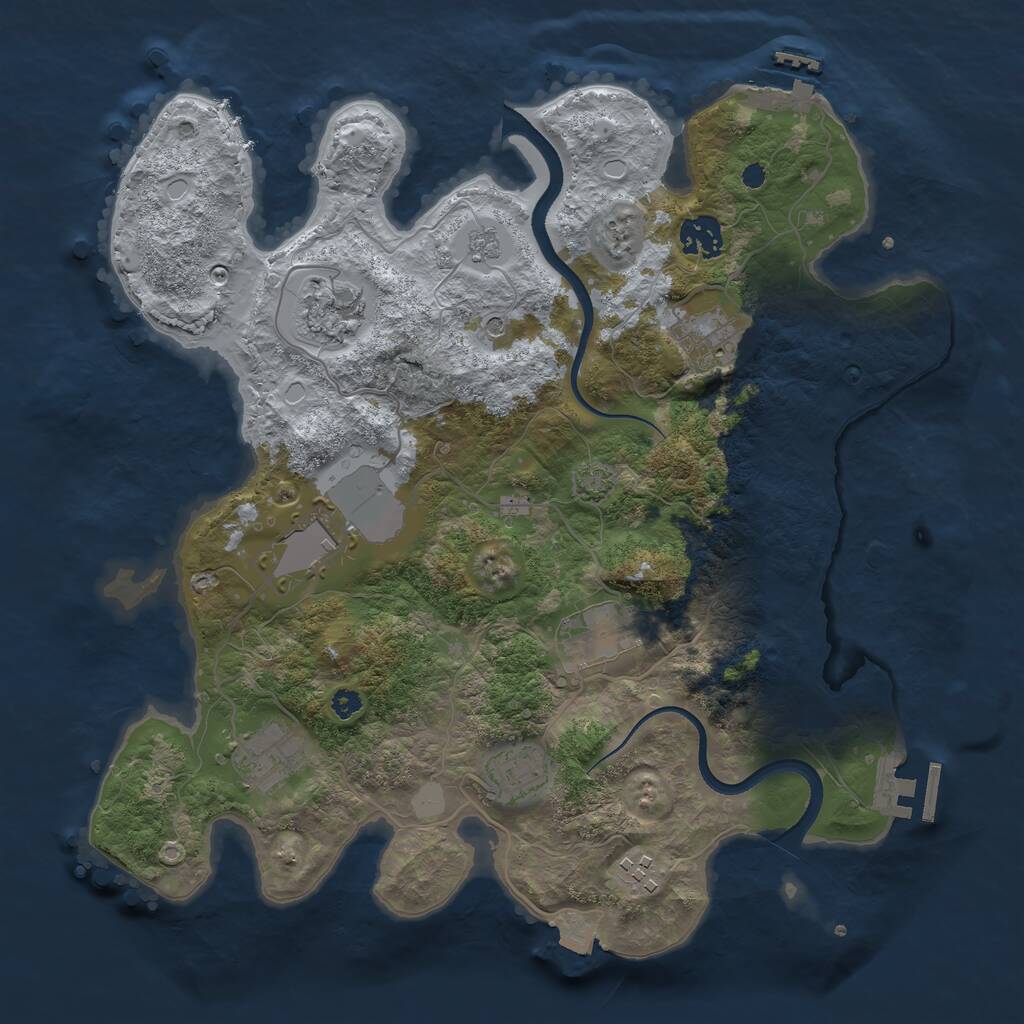 Rust Map: Procedural Map, Size: 3500, Seed: 6780, 14 Monuments
