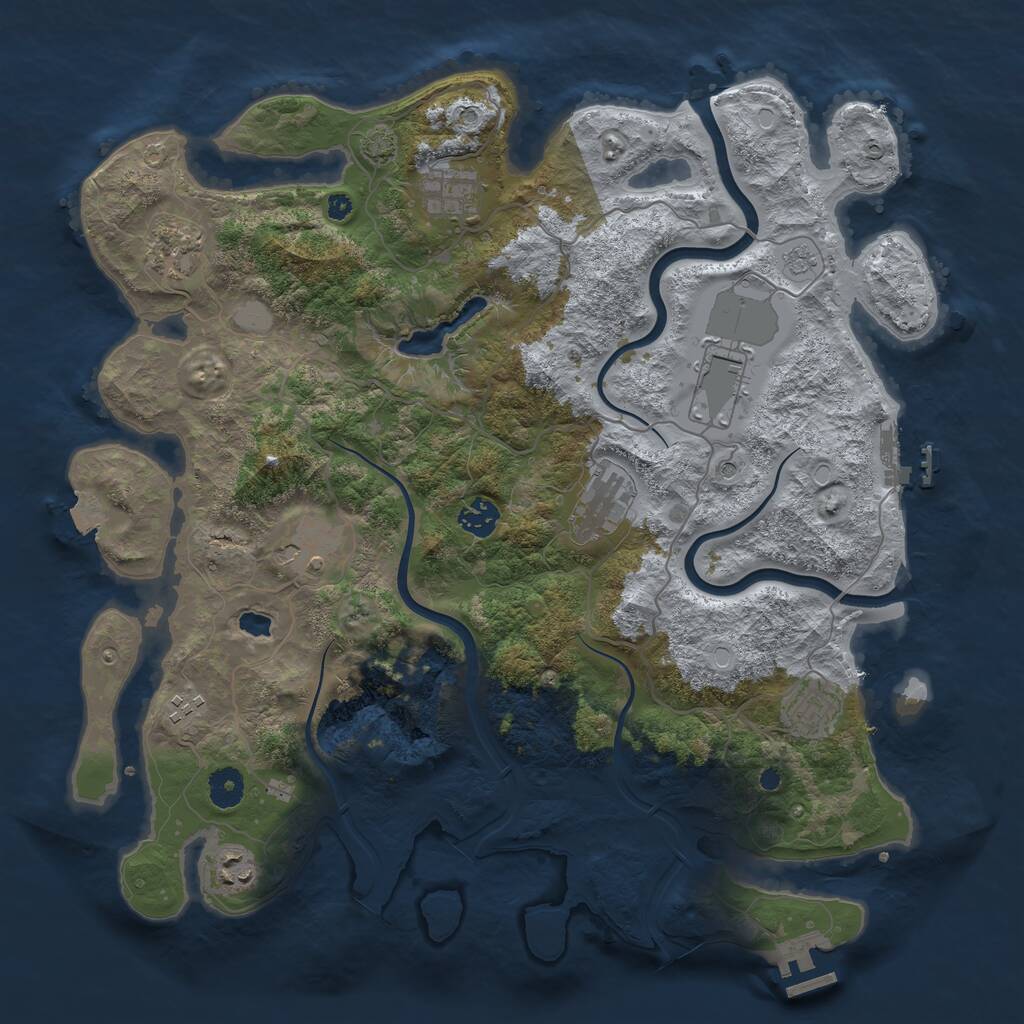 Rust Map: Procedural Map, Size: 4000, Seed: 768609343, 15 Monuments