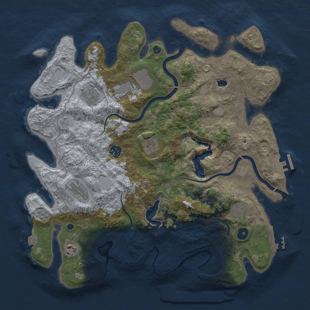 Rust Map: Procedural Map, Size: 4000, Seed: 239474, 14 Monuments