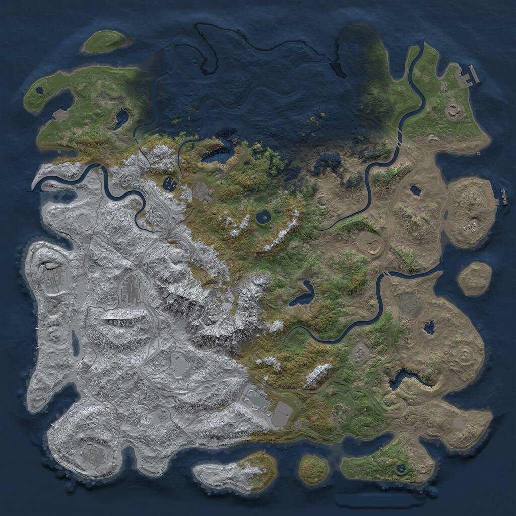 Rust Map: Procedural Map, Size: 5500, Seed: 1679900213, 17 Monuments