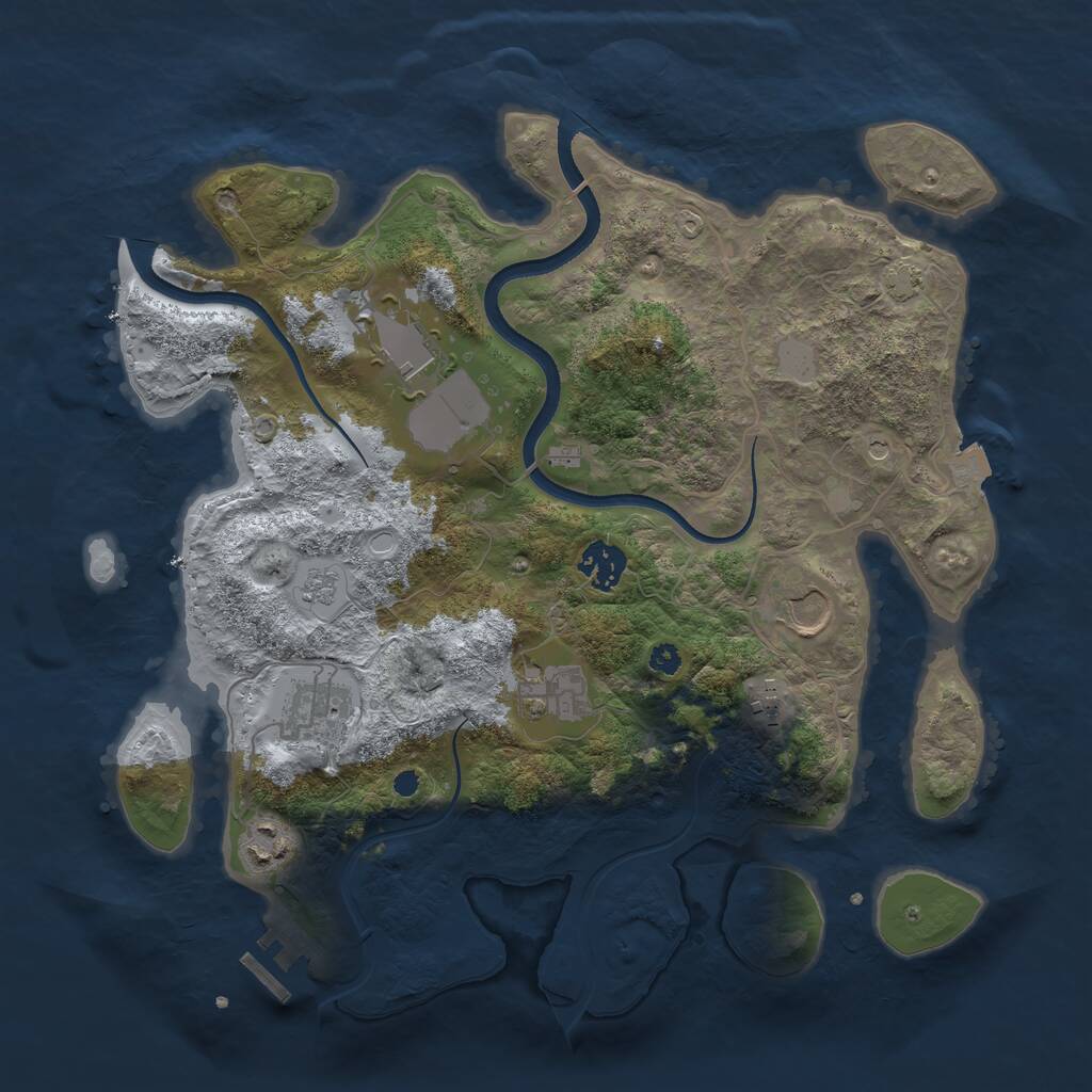 Rust Map: Procedural Map, Size: 3500, Seed: 1804084859, 12 Monuments