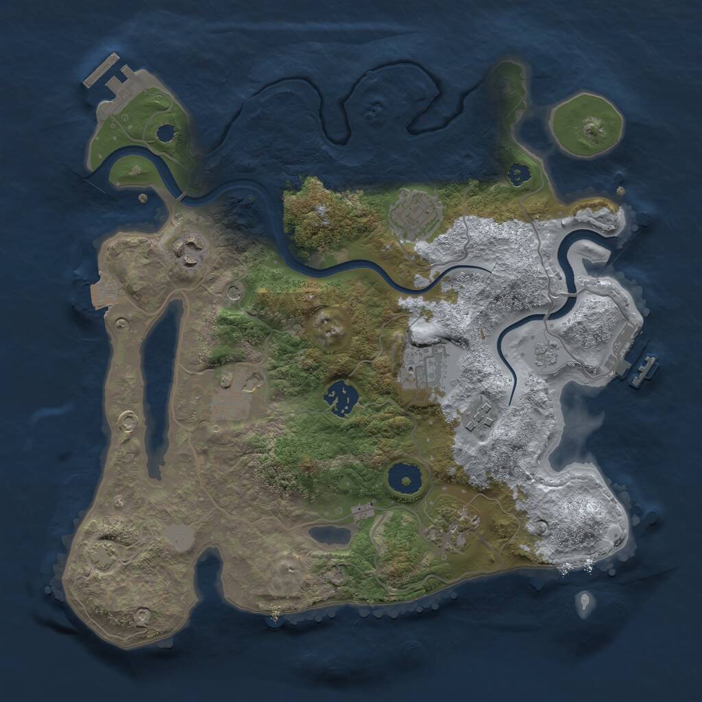 Rust Map: Procedural Map, Size: 3200, Seed: 13241234, 13 Monuments
