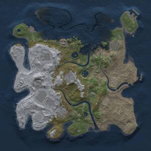 Thumbnail Rust Map: Procedural Map, Size: 3500, Seed: 51236, 15 Monuments