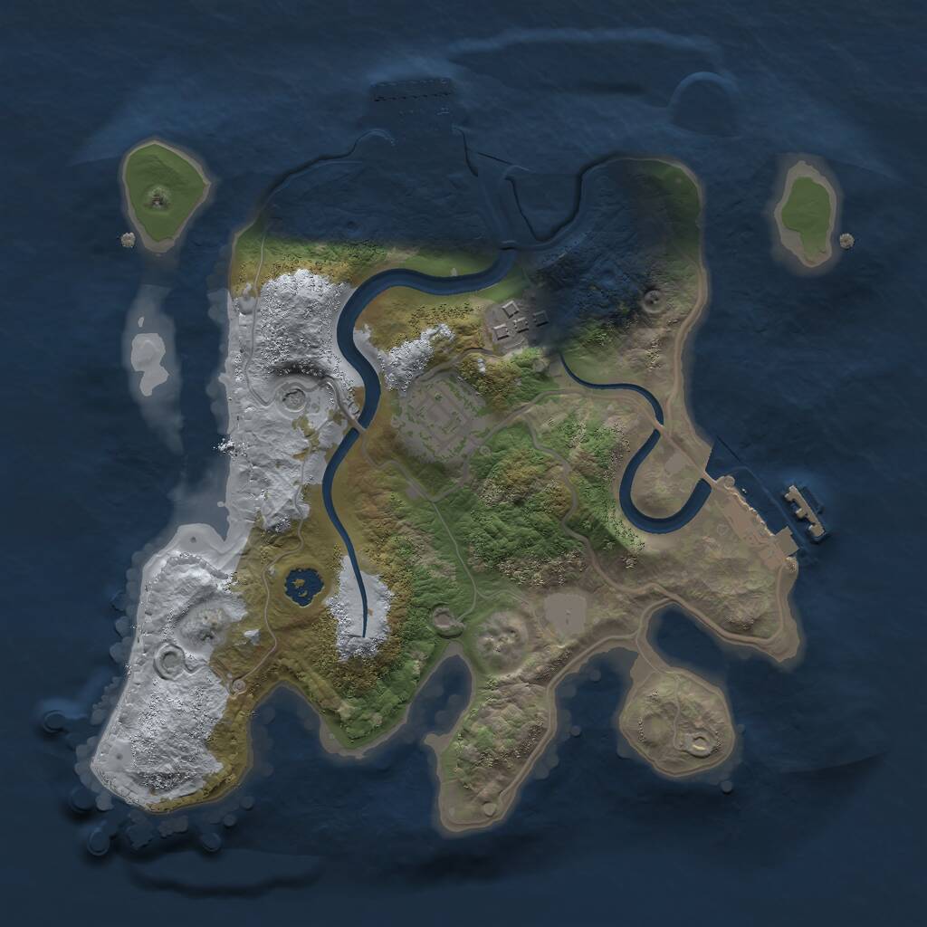 Rust Map: Procedural Map, Size: 2500, Seed: 1055457794, 6 Monuments