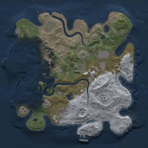 Thumbnail Rust Map: Procedural Map, Size: 3500, Seed: 1836925978, 15 Monuments