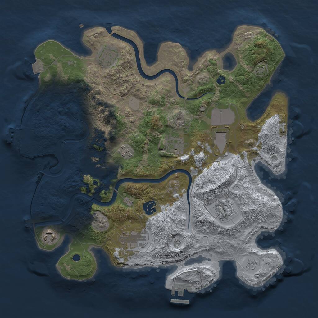 Rust Map: Procedural Map, Size: 3500, Seed: 1836925978, 15 Monuments