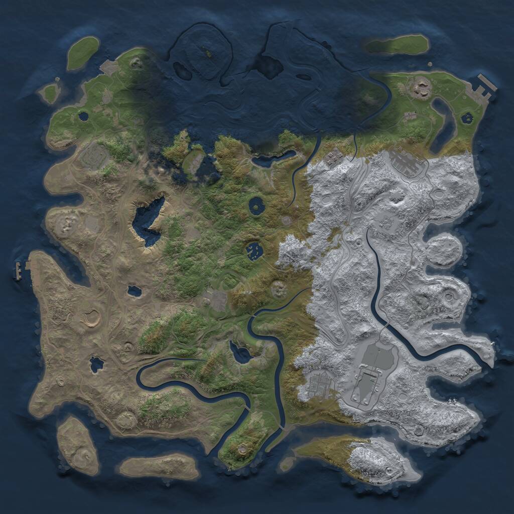 Rust Map: Procedural Map, Size: 4500, Seed: 588301318, 16 Monuments