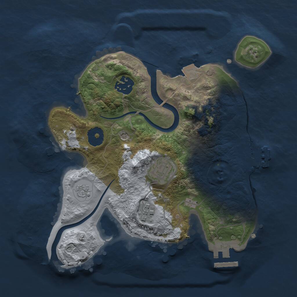 Rust Map: Procedural Map, Size: 2500, Seed: 293297687, 8 Monuments