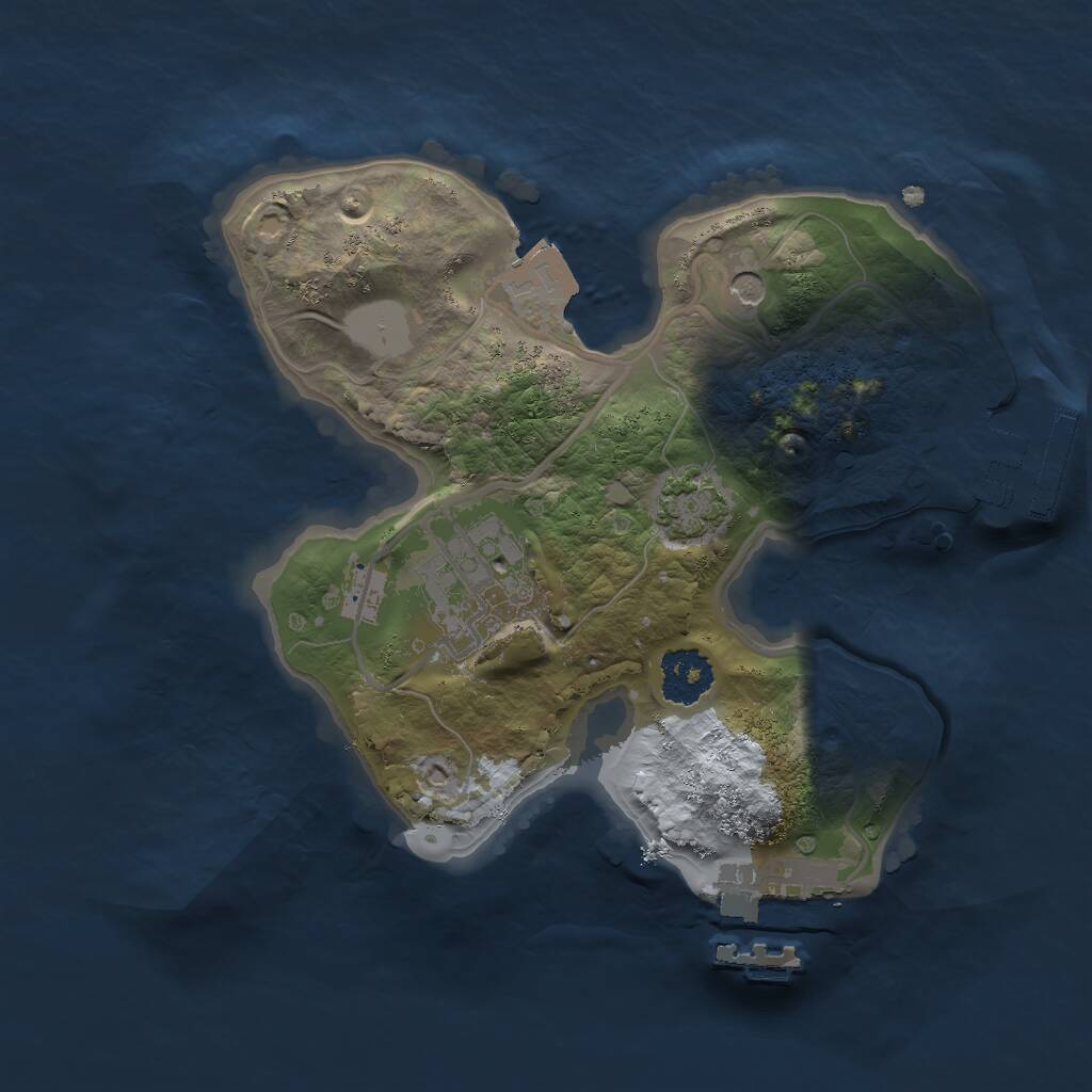 Rust Map: Procedural Map, Size: 2000, Seed: 8420129, 6 Monuments