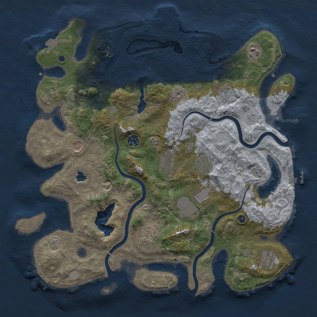 Rust Map: Procedural Map, Size: 4135, Seed: 1337, 16 Monuments