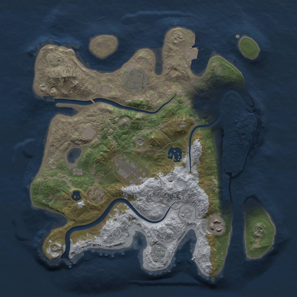Rust Map: Procedural Map, Size: 3000, Seed: 484475, 9 Monuments