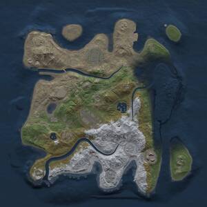 Thumbnail Rust Map: Procedural Map, Size: 3000, Seed: 484475, 9 Monuments