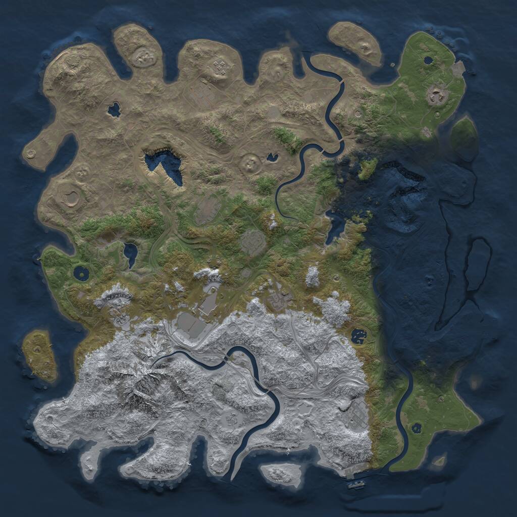 Rust Map: Procedural Map, Size: 5000, Seed: 21428, 17 Monuments