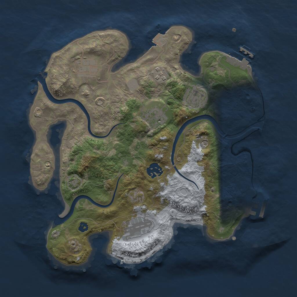 Rust Map: Procedural Map, Size: 3000, Seed: 1127977956, 11 Monuments