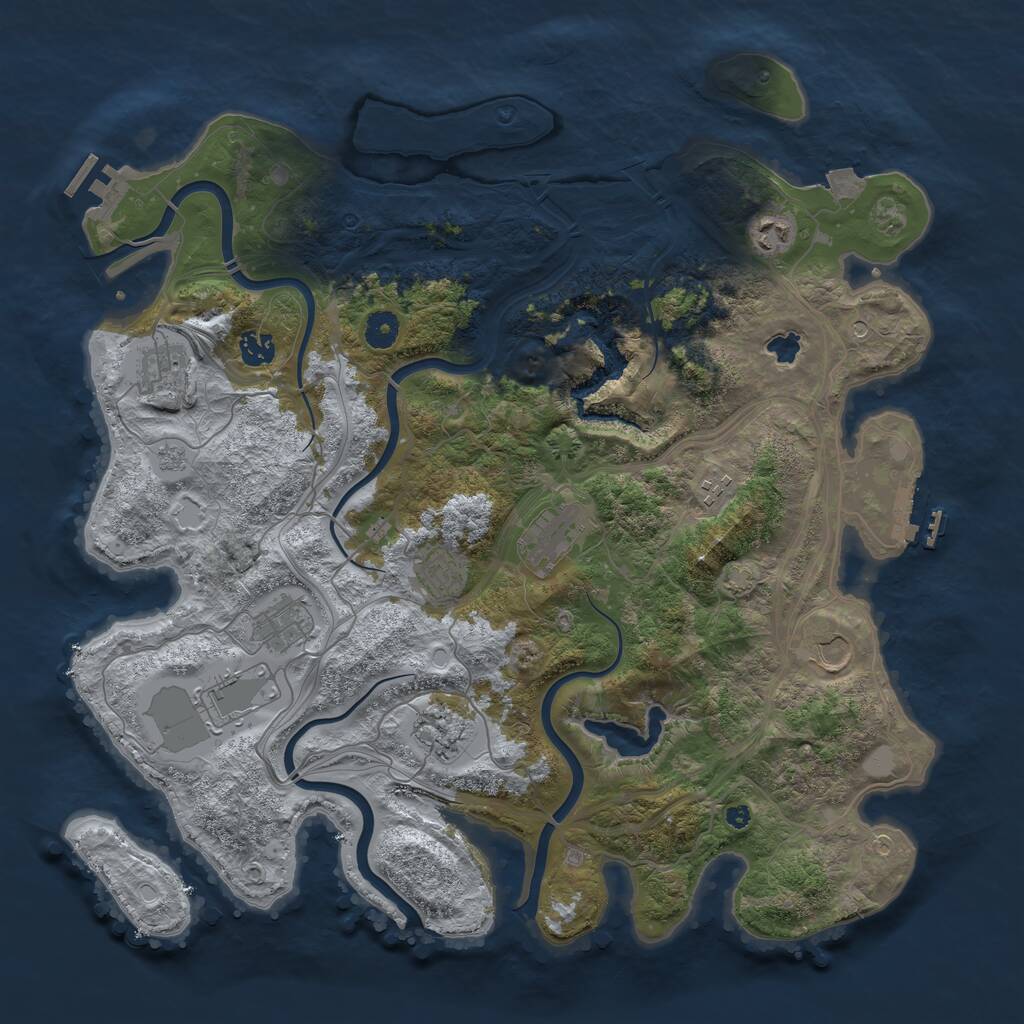 Rust Map: Procedural Map, Size: 4250, Seed: 18673, 16 Monuments