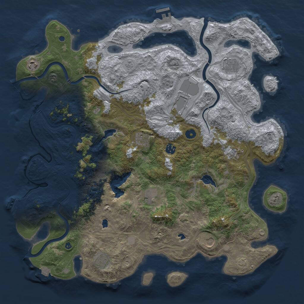 Rust Map: Procedural Map, Size: 4500, Seed: 1382899440, 16 Monuments