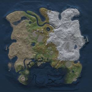 Thumbnail Rust Map: Procedural Map, Size: 3500, Seed: 240662080, 14 Monuments