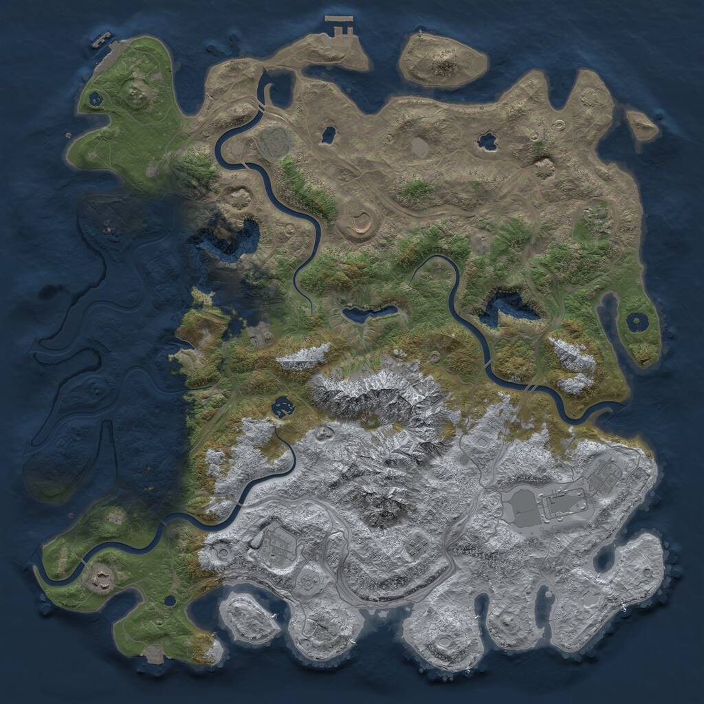 Rust Map: Procedural Map, Size: 5000, Seed: 861937338, 16 Monuments
