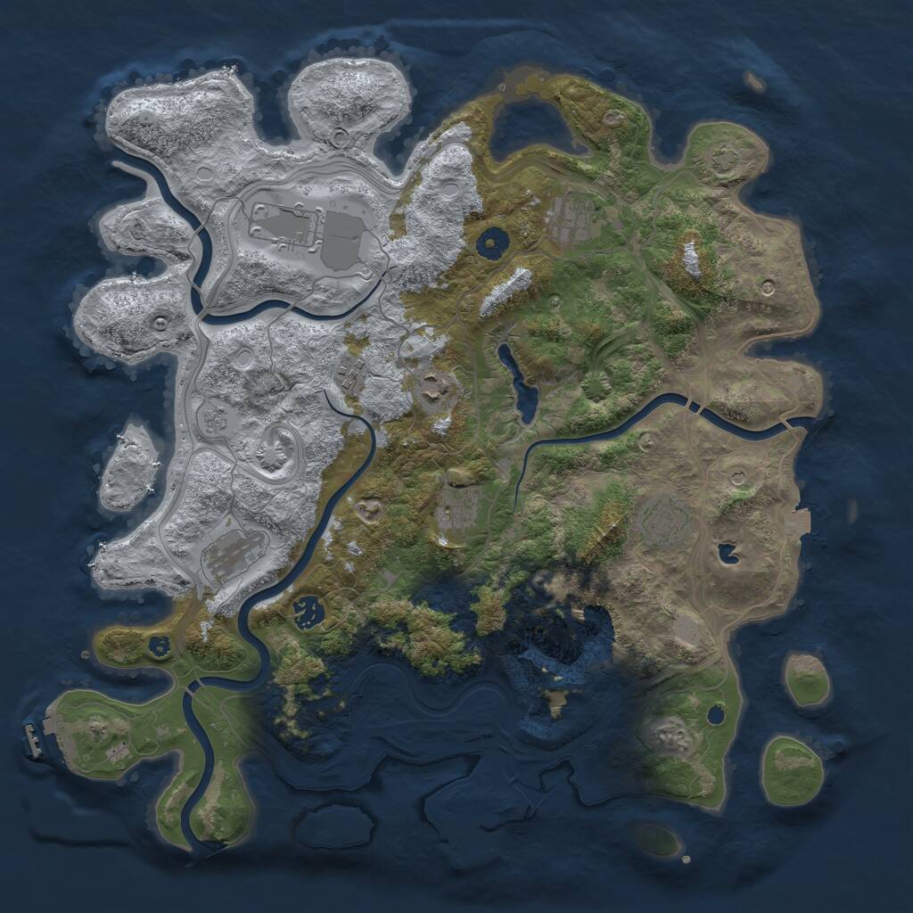 Rust Map: Procedural Map, Size: 4250, Seed: 1790664818, 14 Monuments
