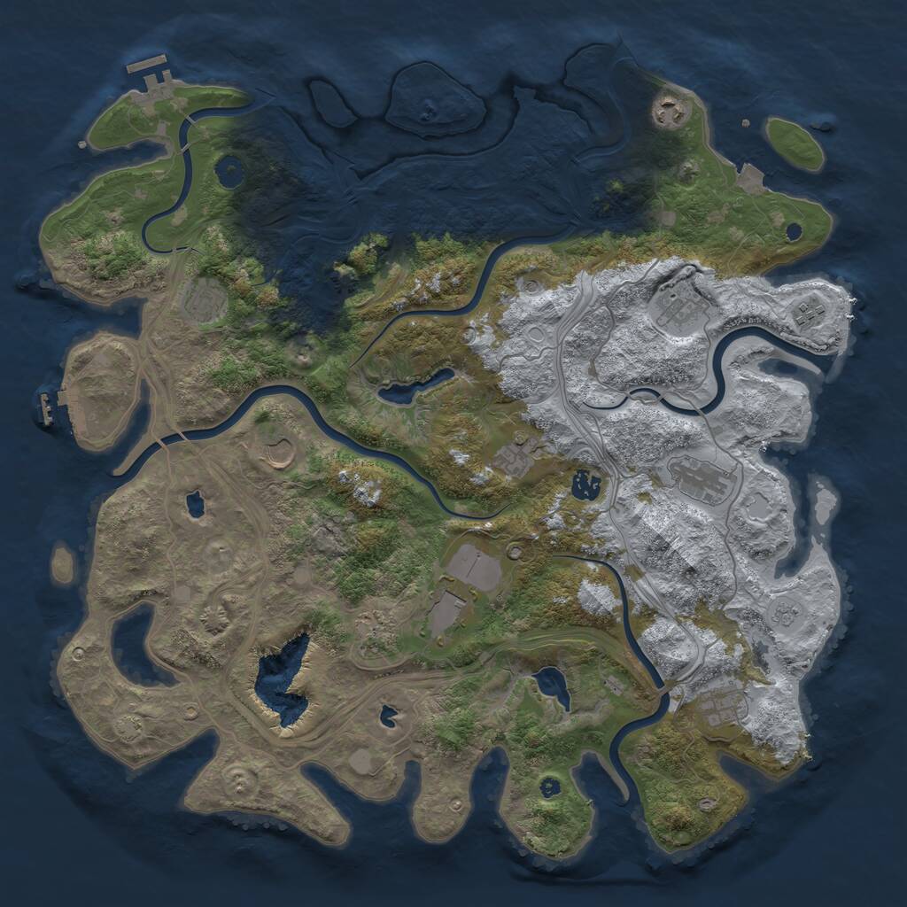 Rust Map: Procedural Map, Size: 4500, Seed: 267862194, 17 Monuments