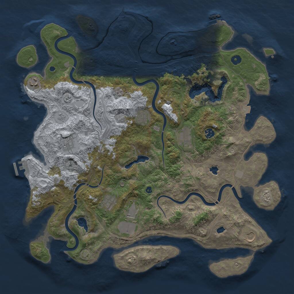 Rust Map: Procedural Map, Size: 4500, Seed: 2970056, 15 Monuments