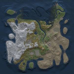 Thumbnail Rust Map: Procedural Map, Size: 3500, Seed: 11787952, 14 Monuments