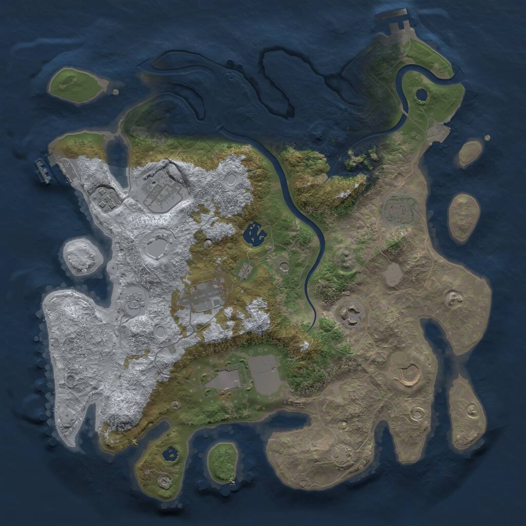 Rust Map: Procedural Map, Size: 3500, Seed: 11787952, 14 Monuments