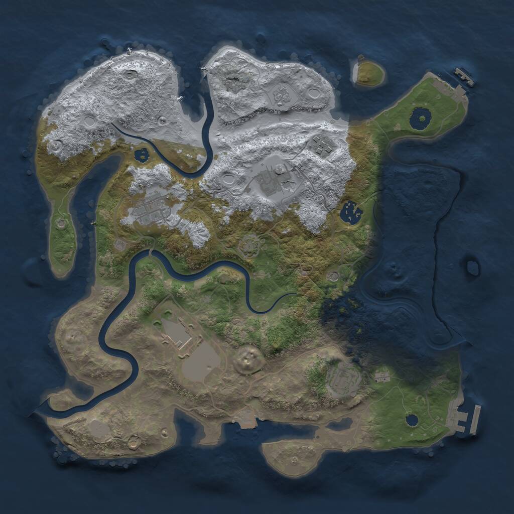Rust Map: Procedural Map, Size: 3500, Seed: 817592812, 12 Monuments