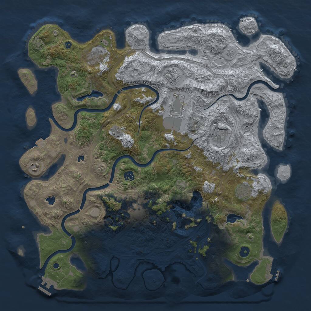 Rust Map: Procedural Map, Size: 4500, Seed: 431349834, 15 Monuments