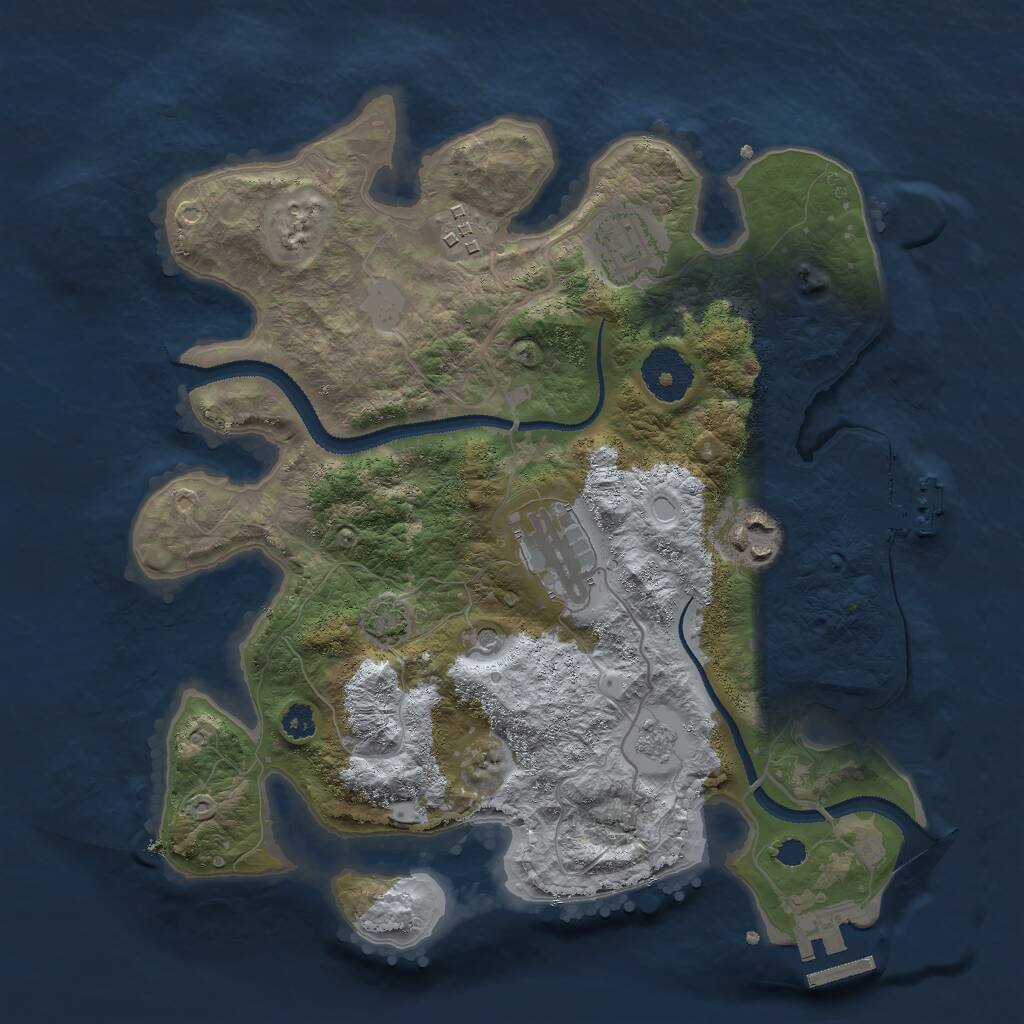 Rust Map: Procedural Map, Size: 3000, Seed: 773458506, 10 Monuments