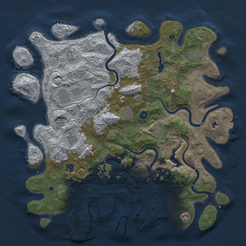 Rust Map: Procedural Map, Size: 4500, Seed: 1777276009, 14 Monuments