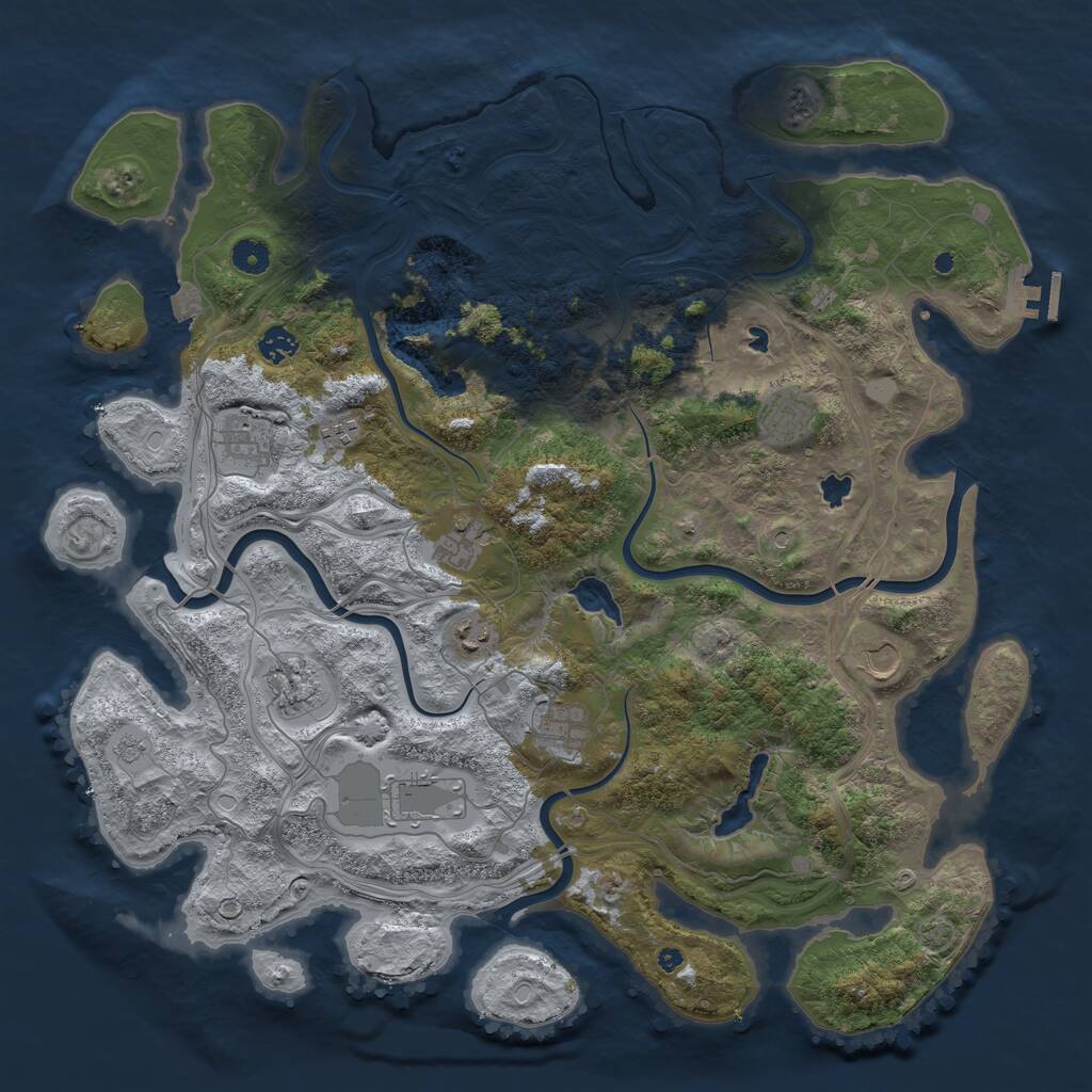 Rust Map: Procedural Map, Size: 4500, Seed: 157283755, 15 Monuments