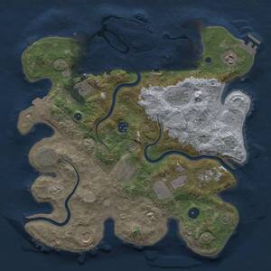 Thumbnail Rust Map: Procedural Map, Size: 3700, Seed: 1310747615, 16 Monuments