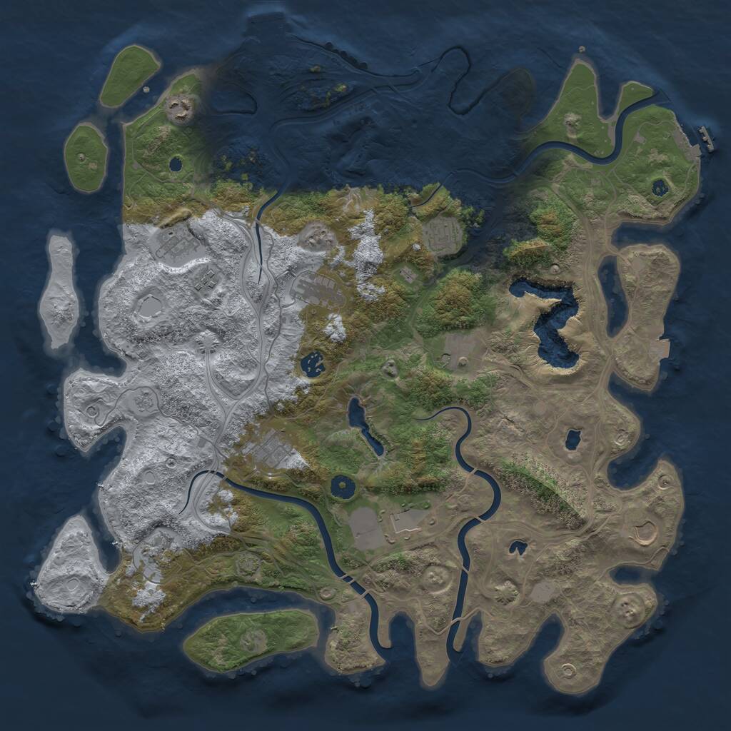 Rust Map: Procedural Map, Size: 4500, Seed: 1553672941, 17 Monuments