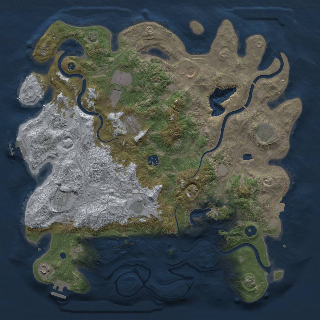 Rust Map: Procedural Map, Size: 4250, Seed: 2128472637, 16 Monuments