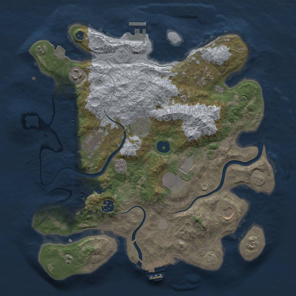 Rust Map: Procedural Map, Size: 3500, Seed: 16257, 14 Monuments