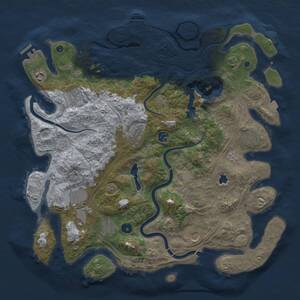 Thumbnail Rust Map: Procedural Map, Size: 4300, Seed: 1722410011, 15 Monuments