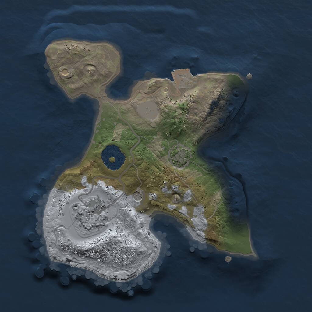Rust Map: Procedural Map, Size: 1983, Seed: 2147483647, 4 Monuments