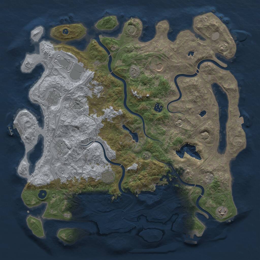 Rust Map: Procedural Map, Size: 4500, Seed: 231313681, 15 Monuments