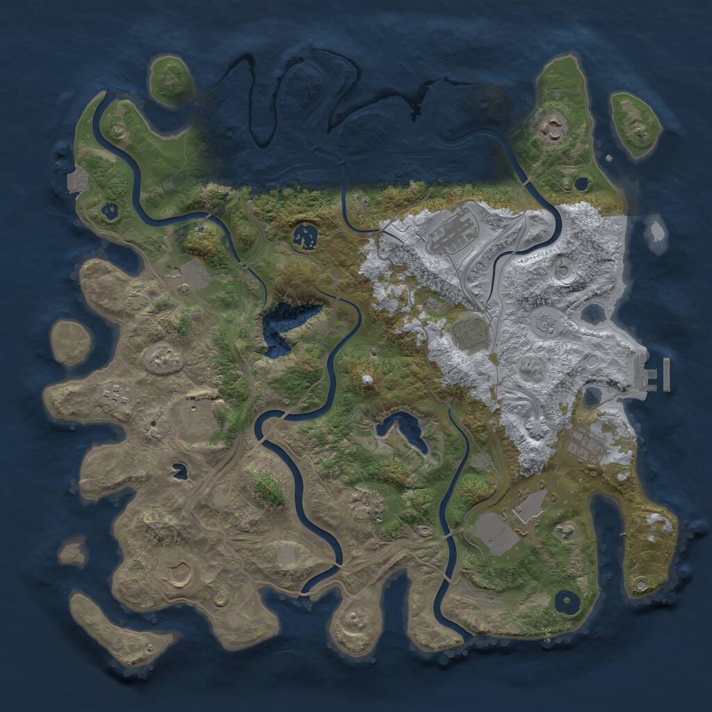 Rust Map: Procedural Map, Size: 4250, Seed: 678856540, 16 Monuments
