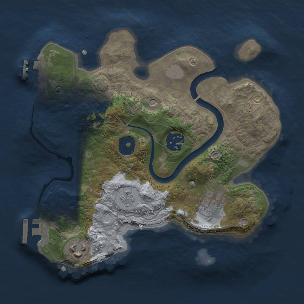 Rust Map: Procedural Map, Size: 2500, Seed: 135790, 9 Monuments