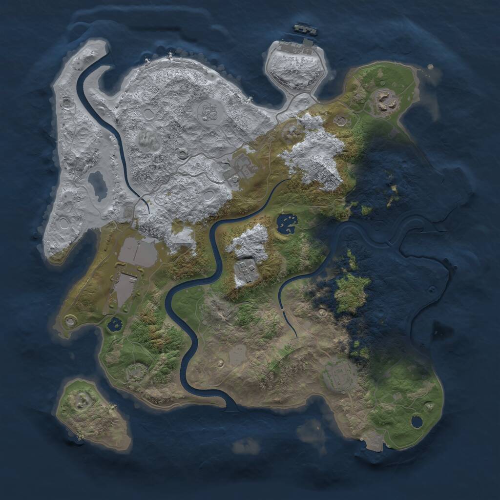 Rust Map: Procedural Map, Size: 3500, Seed: 356354189, 12 Monuments