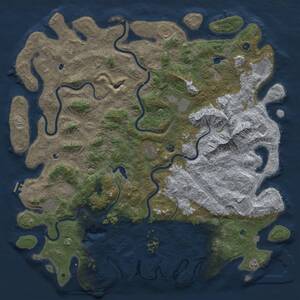 Thumbnail Rust Map: Procedural Map, Size: 6000, Seed: 683141289, 17 Monuments