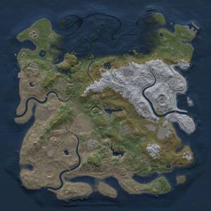 Thumbnail Rust Map: Procedural Map, Size: 4500, Seed: 97997622, 17 Monuments