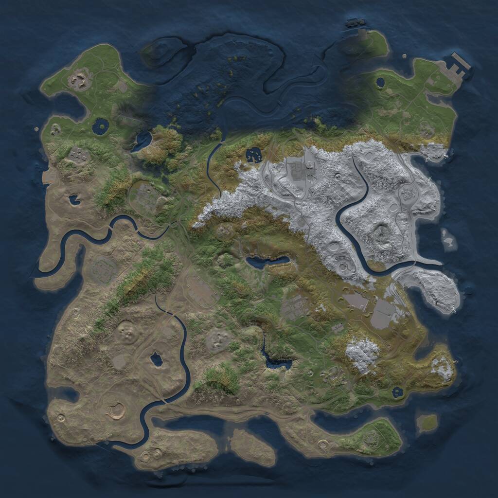 Rust Map: Procedural Map, Size: 4500, Seed: 97997622, 17 Monuments