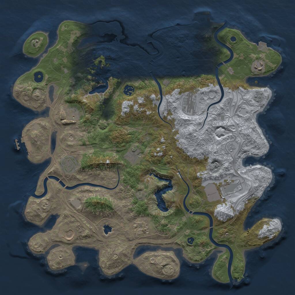 Rust Map: Procedural Map, Size: 4250, Seed: 17179190, 16 Monuments