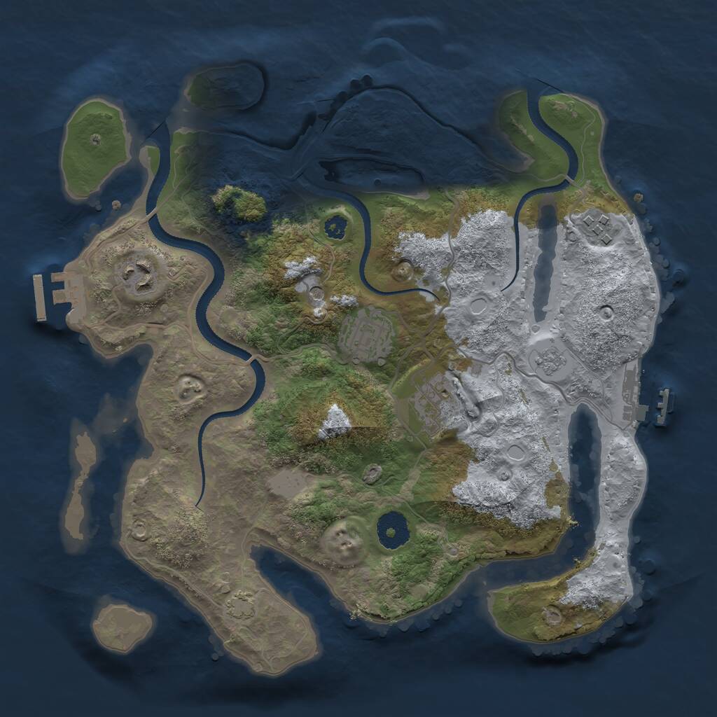 Rust Map: Procedural Map, Size: 3100, Seed: 459277092, 10 Monuments