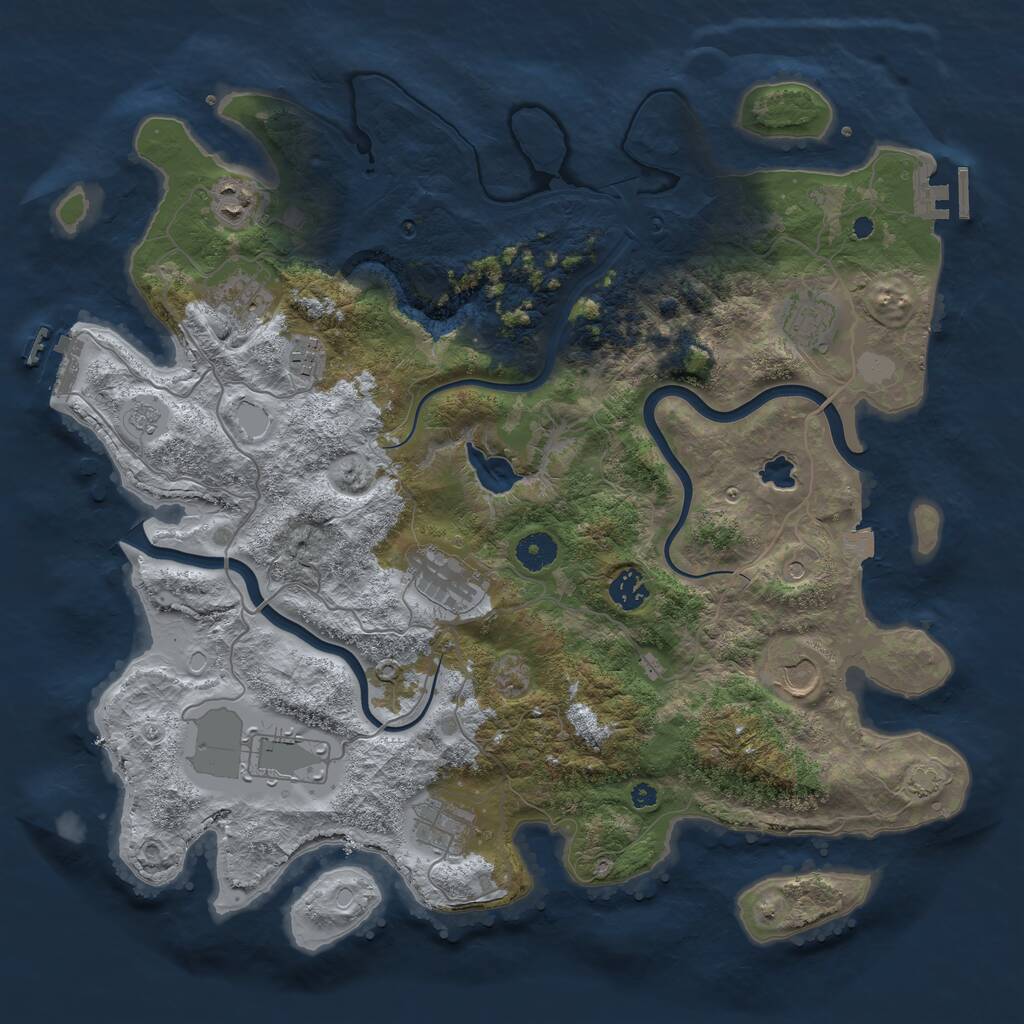 Rust Map: Procedural Map, Size: 4000, Seed: 12166, 15 Monuments