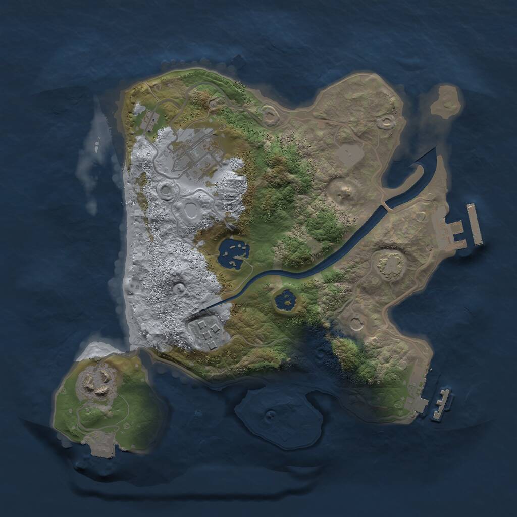 Rust Map: Procedural Map, Size: 2500, Seed: 87214, 9 Monuments