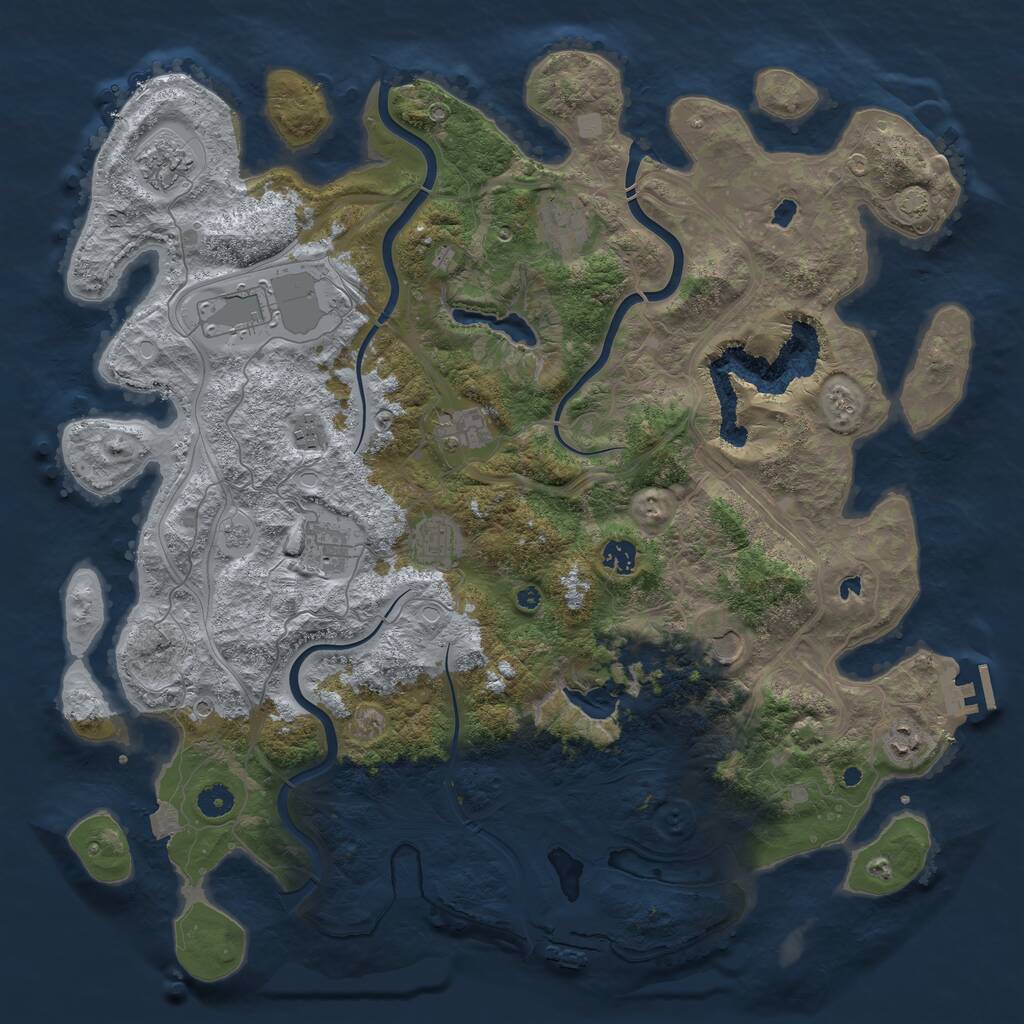 Rust Map: Procedural Map, Size: 4500, Seed: 338706811, 16 Monuments